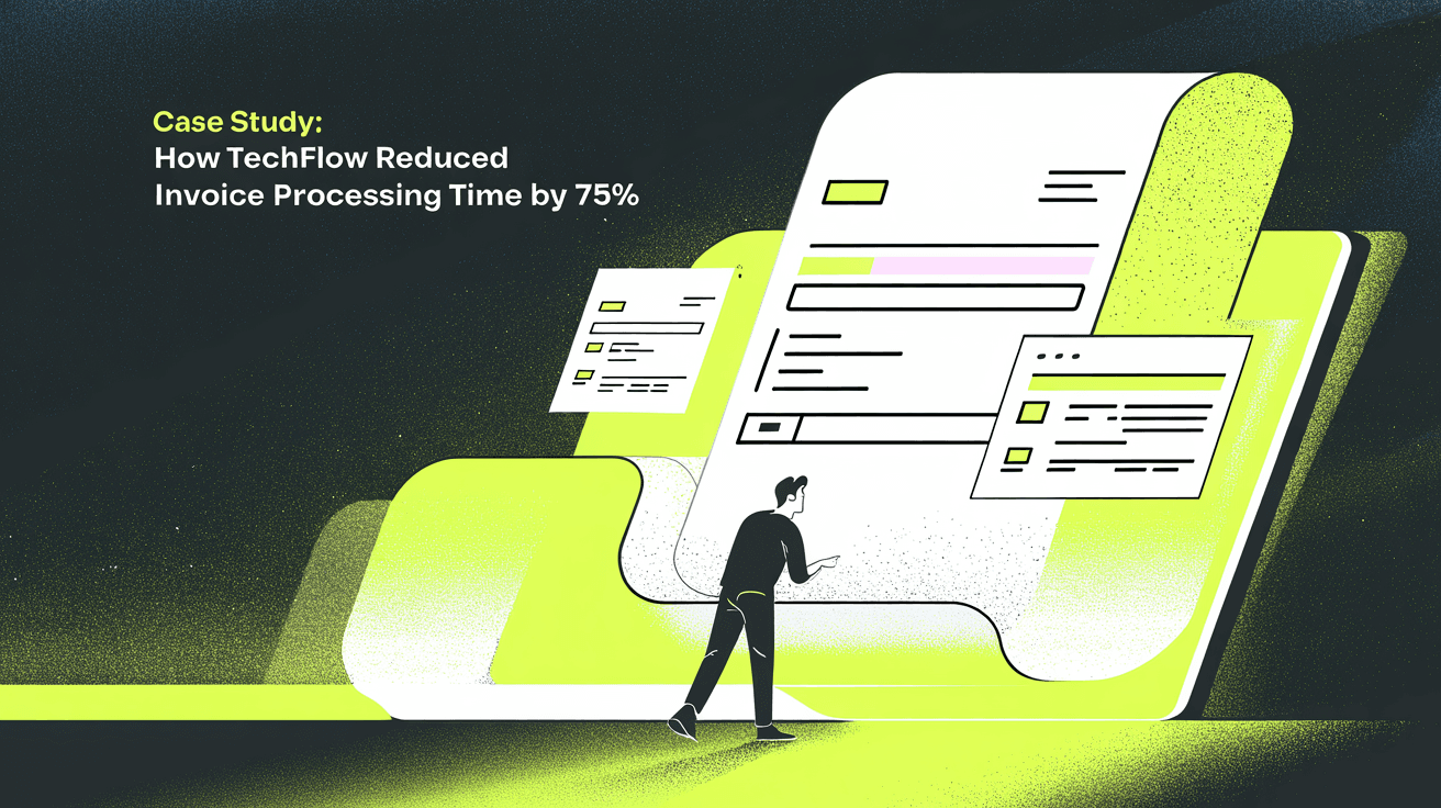 Illustration: Case Study: How TechFlow Reduced Invoice Processing Time by 75%